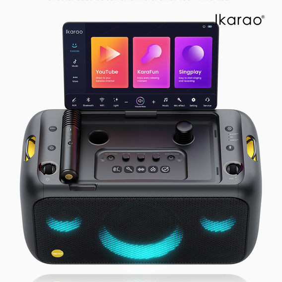 Ikarao Break X1 Portable 800W Karaoke Machine with 13.3” Lyrics Display