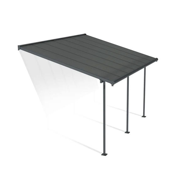 Canopia Sierra Patio Cover 4.3m x 3m - Grey Frame With Grey Opaque Roof
