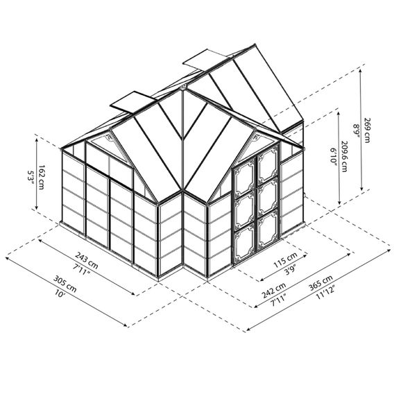 Canopia Victory Orangery Greenhouse - Grey Frame Canopia Victory Orangery Greenhouse - Grey Frame
