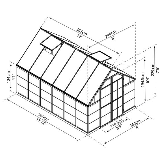 Canopia Balance Greenhouse 8' x 12' - Silver Frame