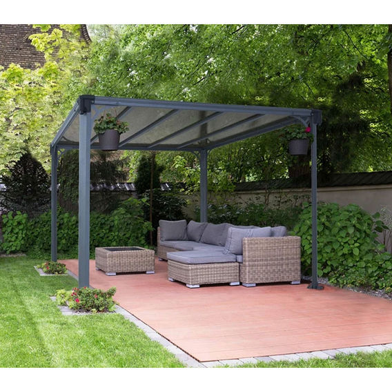 Canopia Milano Gazebo 3.1m x 3.1m - Grey Frame With Grey Roof Canopia Milano Gazebo 3.1m x 3.1m - Grey Frame With Grey Roof