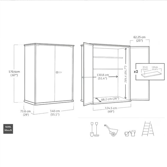 Keter Cortina Alto Cabinet Shed Keter Cortina Alto Cabinet Shed