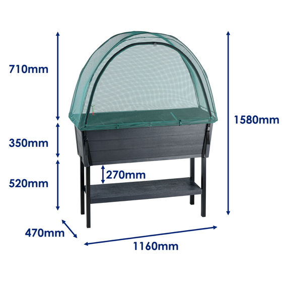 Keter Alfresco Raised Garden Beds with Net Covers