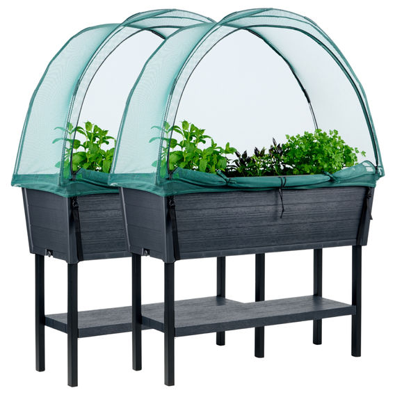 Keter Alfresco Raised Garden Beds with Net Covers