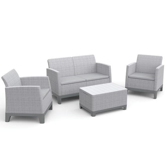 Keter Scandi Forma 4 Seater Lounge Set - Light Grey Keter Scandi Forma 4 Seater Lounge Set - Light Grey