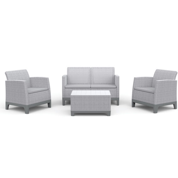 Keter Scandi Forma 4 Seater Lounge Set - Light Grey