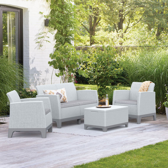 Keter Scandi Forma 4 Seater Lounge Set - Light Grey