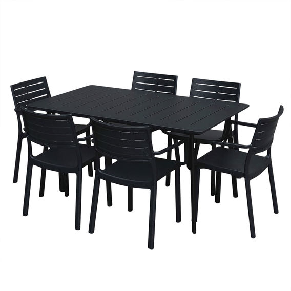 Keter Metaline Metal Look Dining Set - 7PCE