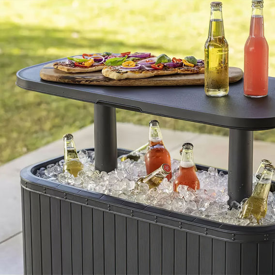 Keter Bevy Bar Wood Look Cooler Keter Bevy Bar Wood Look Cooler