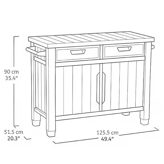 Keter Unity XL Drawers Outdoor Buffet Cabinet