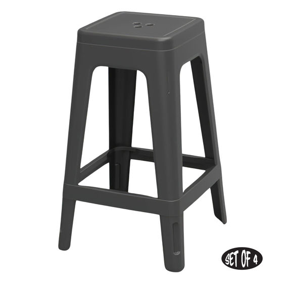 Keter Lucca Indoor/Outdoor Bar Stool - 4 Pack