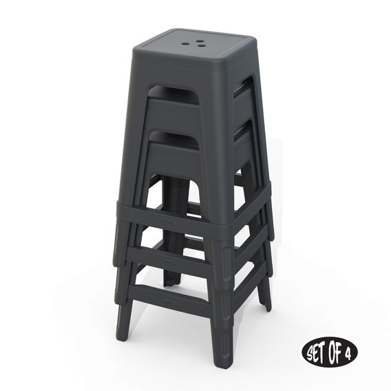 Keter Lucca Indoor/Outdoor Bar Stool - 4 Pack Keter Lucca Indoor/Outdoor Bar Stool - 4 Pack