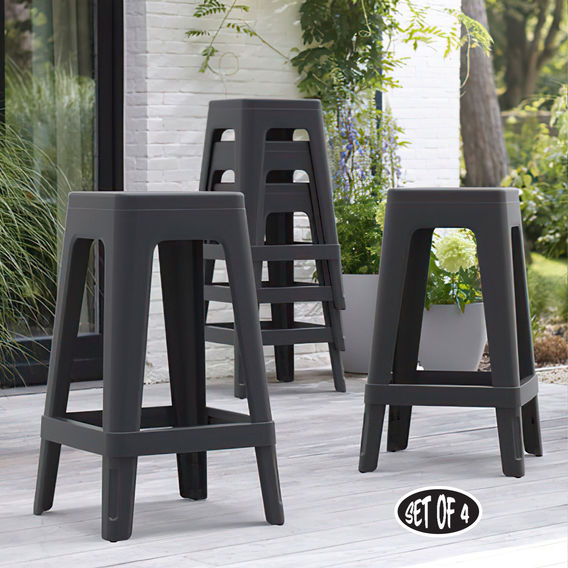 Keter Lucca Indoor/Outdoor Bar Stool - 4 Pack