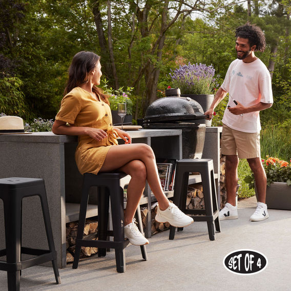 Keter Lucca Indoor/Outdoor Bar Stool - 4 Pack