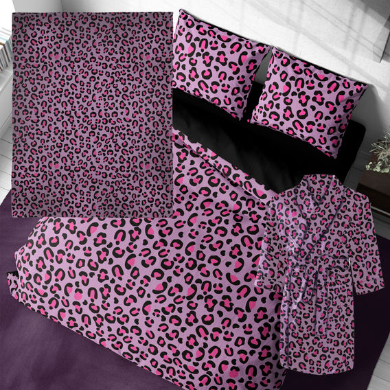 Pink Leopard Quilt Cover Set Bundle - DB