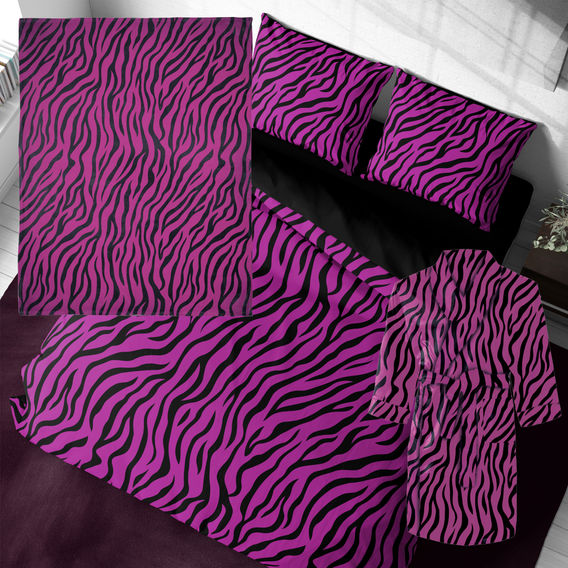 Pink Zebra Quilt Cover Set Bundle - DB