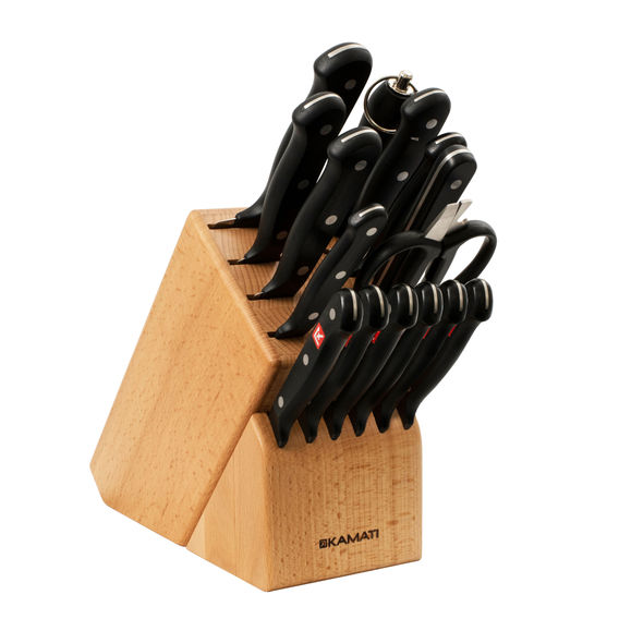 KAMATI 16PC GOURMET KNIFE BLOCK SET
