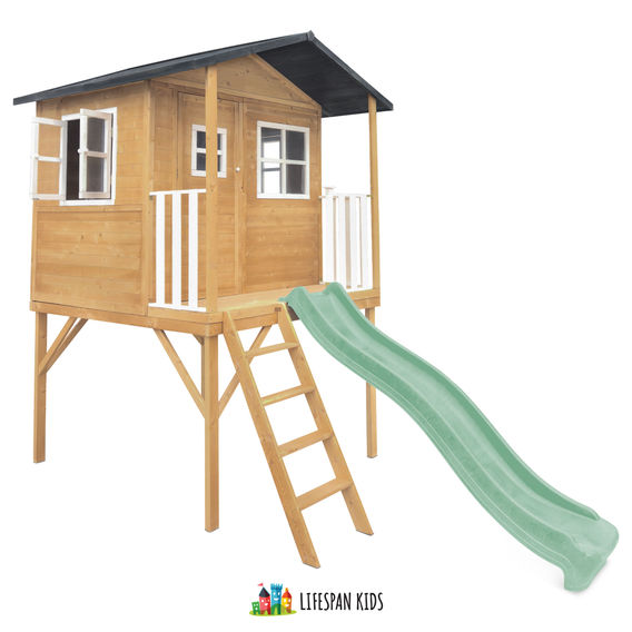 Lifespan Kids Burleigh Cubby House with 2.2m Slide (Green) Lifespan Kids Burleigh Cubby House with 2.2m Slide (Green)