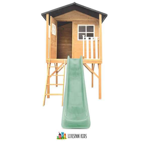 Lifespan Kids Burleigh Cubby House with 2.2m Slide (Green)