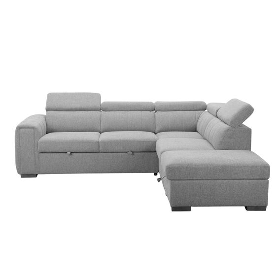 Odelia Corner Sofabed with RHF Storage Ottoman - Grey Odelia Corner Sofabed with RHF Storage Ottoman - Grey