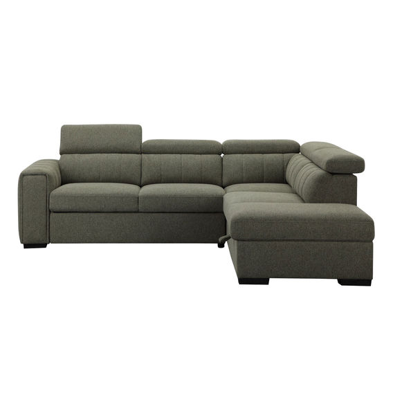 Odelia Corner Sofabed with RHF Storage Ottoman - Green Odelia Corner Sofabed with RHF Storage Ottoman - Green