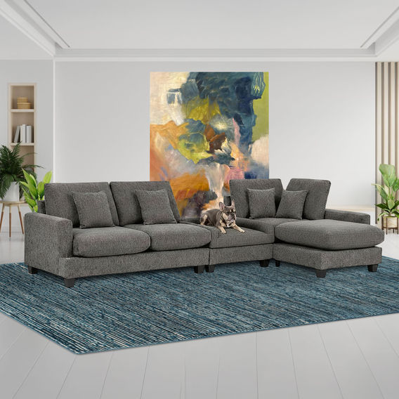 Ziggy 2S Seat with RHF Chaise and Pet Bed