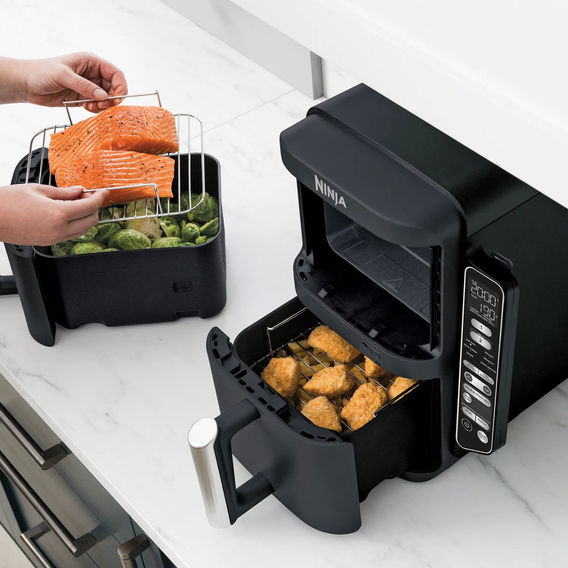 Ninja 9.5L DoubleStack XXXL Smart 2 Drawer Air Fryer w Probe Black Ninja 9.5L DoubleStack XXXL Smart 2 Drawer Air Fryer w Probe Black