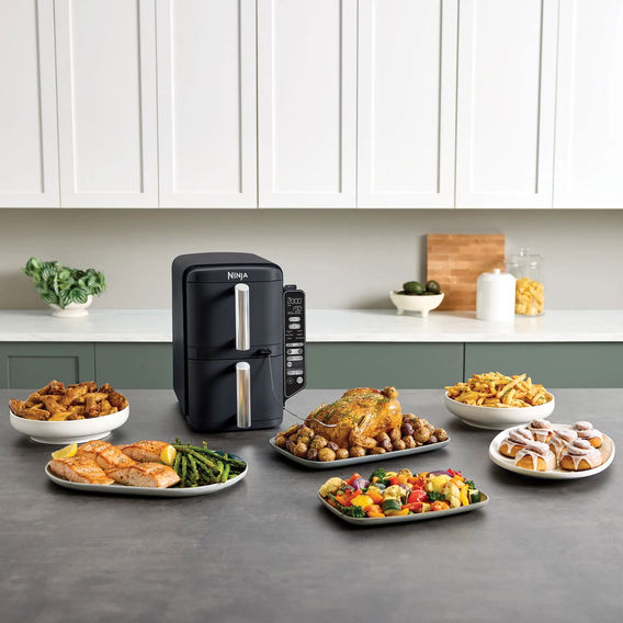 Ninja 9.5L DoubleStack XXXL Smart 2 Drawer Air Fryer w Probe Black