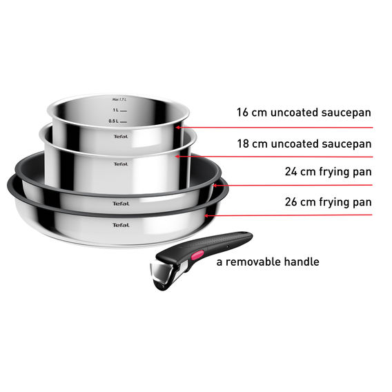 Tefal 'Cook & Eat' 5-Piece Ingenio Stackable Cookware Set Tefal 'Cook & Eat' 5-Piece Ingenio Stackable Cookware Set
