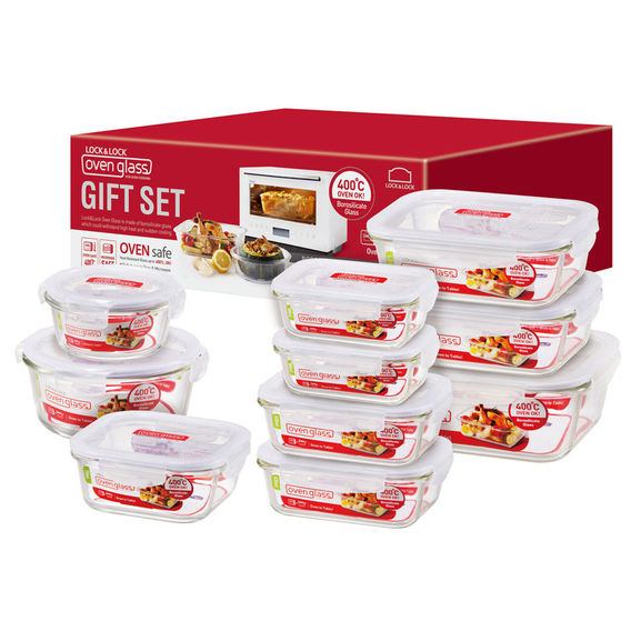 LocknLock Boroseal Heat Resistant Glass 10 Piece Set LocknLock Boroseal Heat Resistant Glass 10 Piece Set
