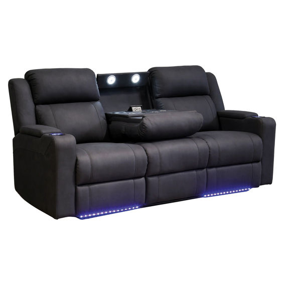 Academy 3-Seater Recliner Black