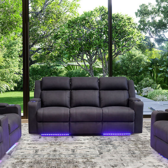Academy 3-Seater Recliner Black Academy 3-Seater Recliner Black