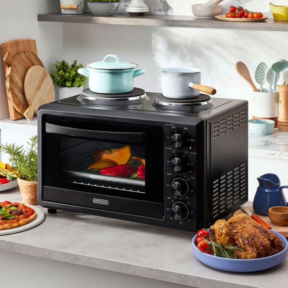 Morphy Richards 32L Benchtop Convection Oven with Hot Plates - Black