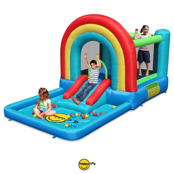 Happy Hop Rainbow Bouncer With Slide and Ballpit