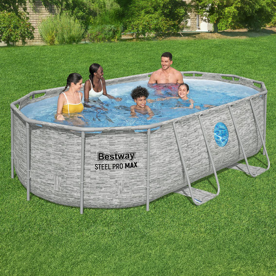 Bestway Steel Pro MAX 4.27m Splashview Oval Pool Set Bestway Steel Pro MAX 4.27m Splashview Oval Pool Set