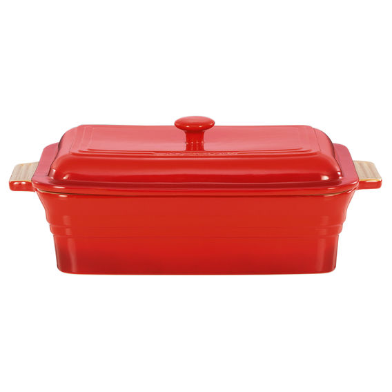 CHASSEUR La Cuisson Rectangular Baker with Lid Red CHASSEUR La Cuisson Rectangular Baker with Lid Red