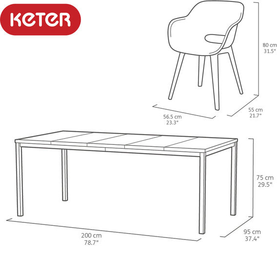 Keter Porto Akola Dining Set - 9pc Keter Porto Akola Dining Set - 9pc