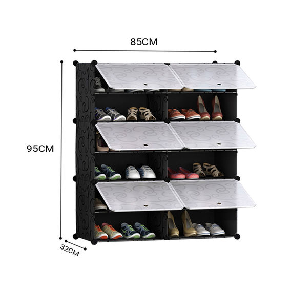 SOGA 6 Tier 2 Column Shoe Rack Organiser SOGA 6 Tier 2 Column Shoe Rack Organiser