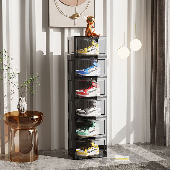 SOGA 6 Tier Black Portable Shoe Organise