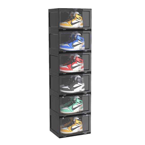 SOGA 6 Tier Black Portable Shoe Organise
