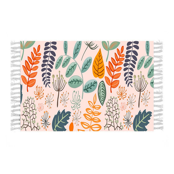 SOGA 90cm Leaf Design Rug