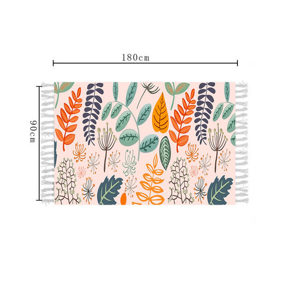 SOGA 90cm Leaf Design Rug SOGA 90cm Leaf Design Rug
