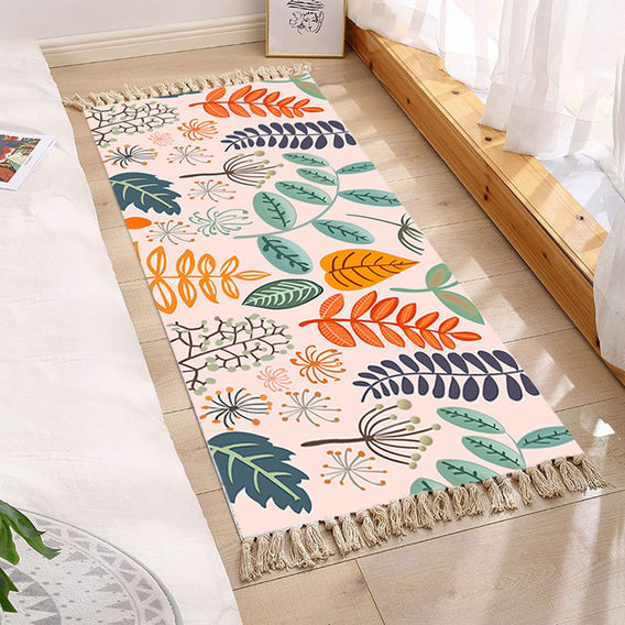 SOGA 90cm Leaf Design Rug SOGA 90cm Leaf Design Rug