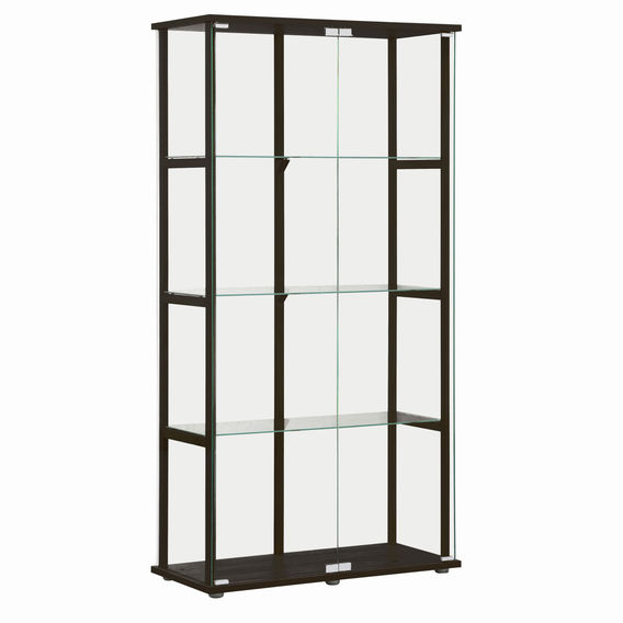 East Glass 4-Tier Display Cabinet Black