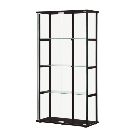 East Glass 4-Tier Display Cabinet Black