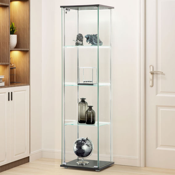 West Glass 4-Tier LED Display Cabinet West Glass 4-Tier LED Display Cabinet