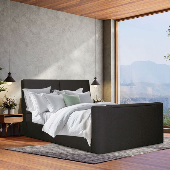 Galaxy TV Bed Queen Black Galaxy TV Bed Queen Black