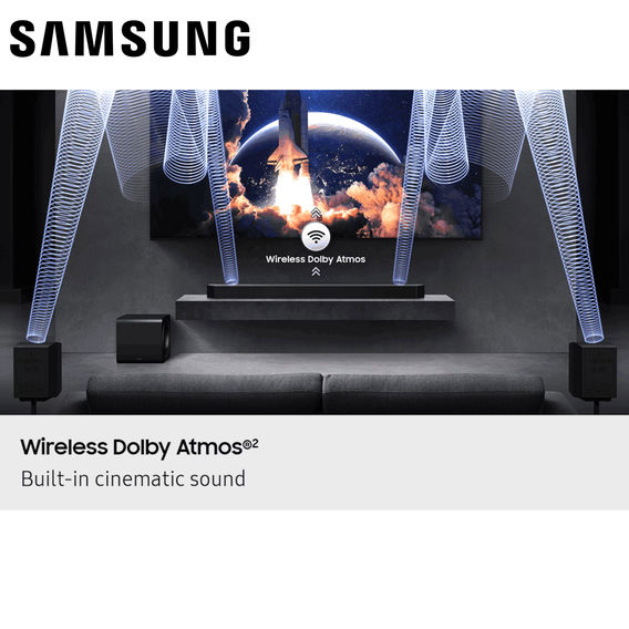 Samsung Q-Series Soundbar 11.1.4ch Subwoofer & Rear Speaker Samsung Q-Series Soundbar 11.1.4ch Subwoofer & Rear Speaker
