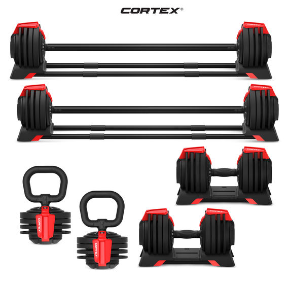 CORTEX Revolock V2 48kg Pair Set Adjustable Steel Dumbbell Barbell Kettlebell All-in-One CORTEX Revolock V2 48kg Pair Set Adjustable Steel Dumbbell Barbell Kettlebell All-in-One