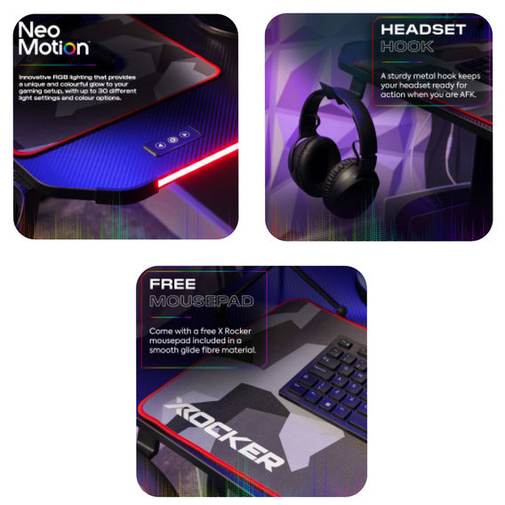 X Rocker Panther RGB Gaming Desk